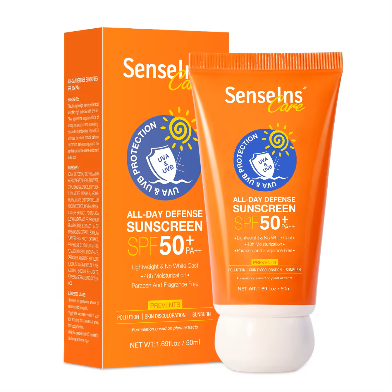 All-Day Defense Sunscreen organic Moisturizing Soothing UV Perfect Sun cream
